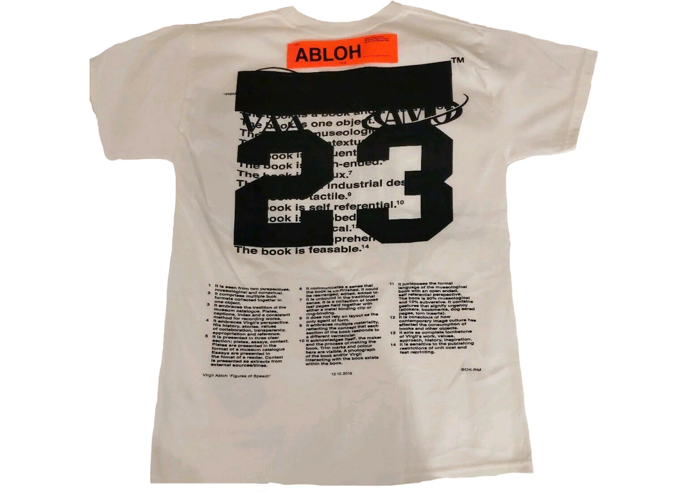 Virgil Abloh x MCA Figures of Speech Pyrex Team Tee (Black Bar Version) White - vue secondaire B