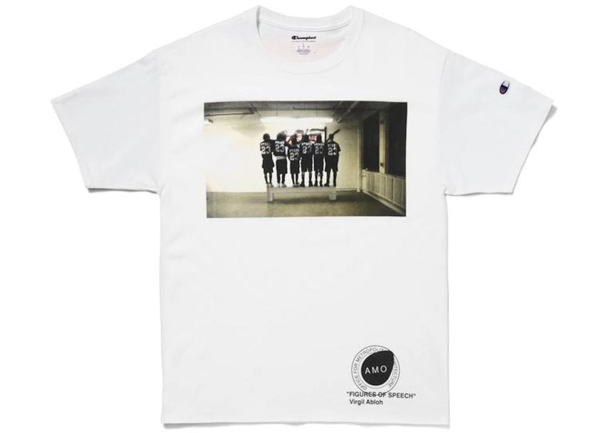 Virgil Abloh x MCA Figures of Speech Pyrex Team Tee (Black Bar Version) White - vue 360