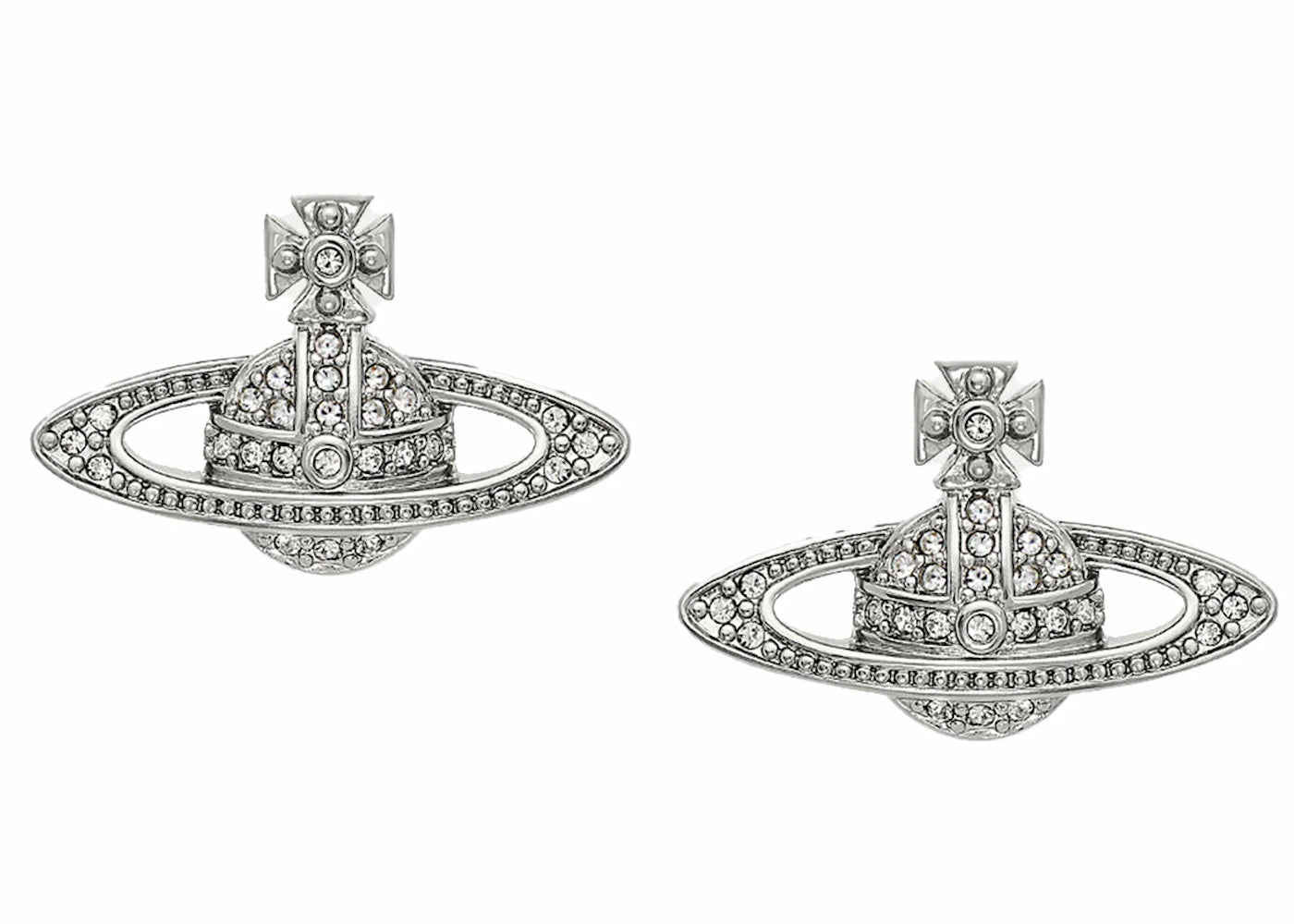 Vivienne Westwood Earrings Mini Bas Relief Silver - vue 360