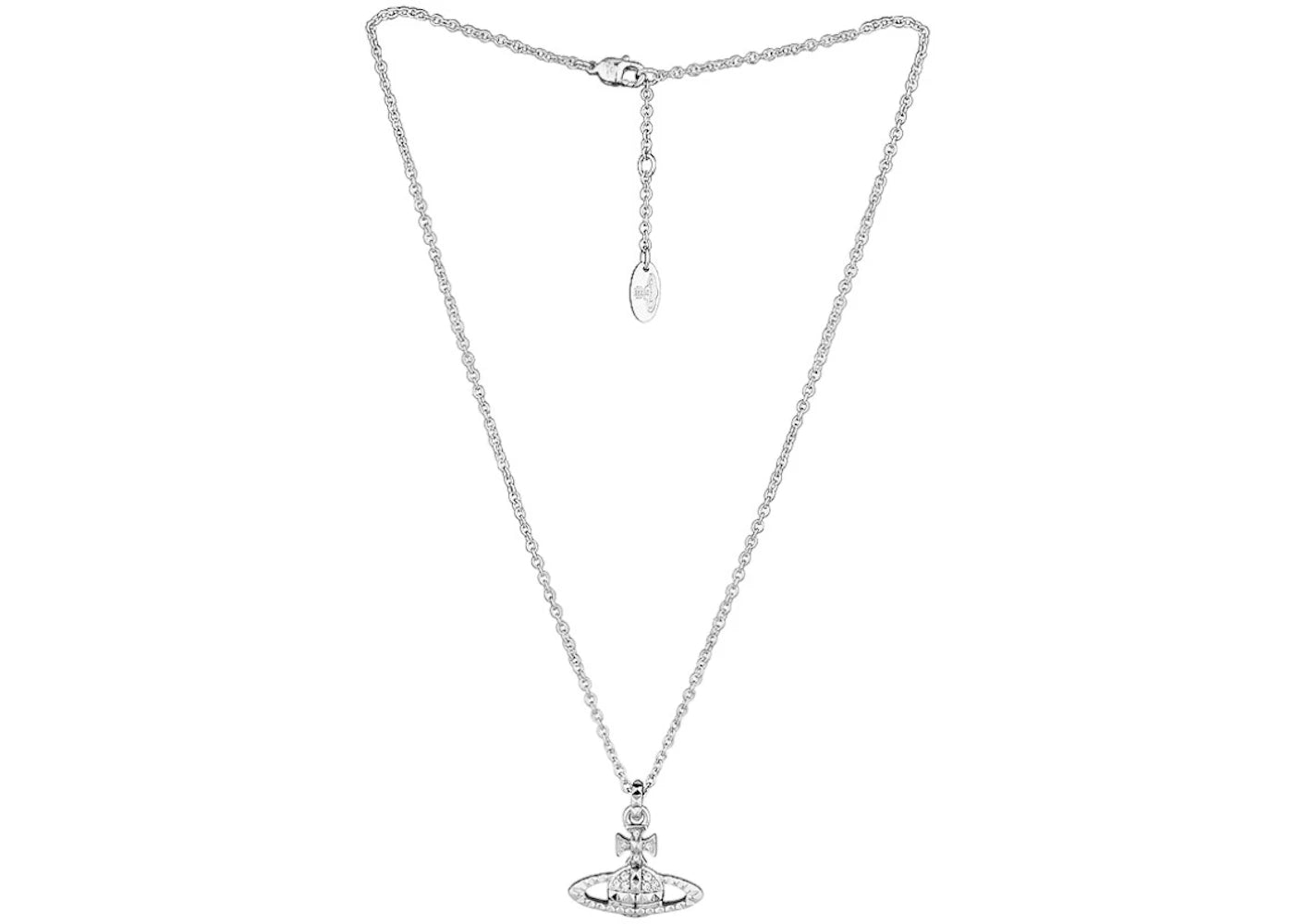 Vivienne Westwood Mayfair Bas Relief Pendant Rhodium Studded - vue secondaire B