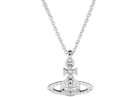 Vivienne Westwood Mayfair Bas Relief Pendant Rhodium Studded - vue 360