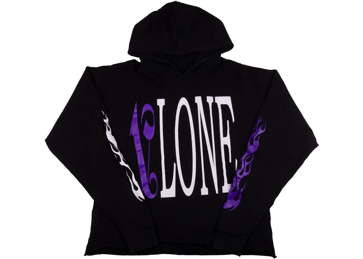 Vlone x Palm Angels Hoodie Black/Purple - vue 360