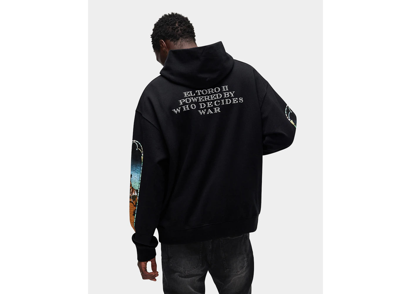 Who Decides War x EST Gee Stained Glass Hoodie Black