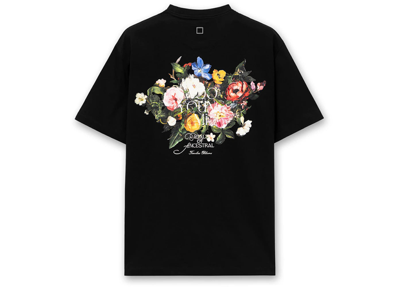 Wooyoungmi Flower Back Logo T-shirt Black - vue secondaire A