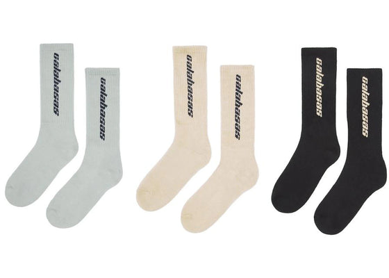 Yeezy Calabasas Socks (3 Pack) Core/Glacier/Sand sneakers - authentic Yeezy shoes