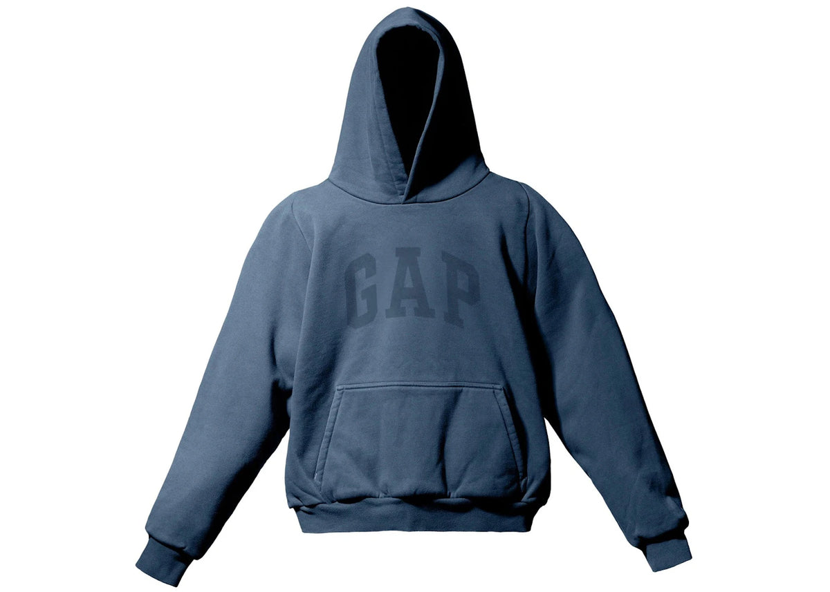 Yeezy Gap Dove Shrunken Hoodie Dunkelblau - vue 360