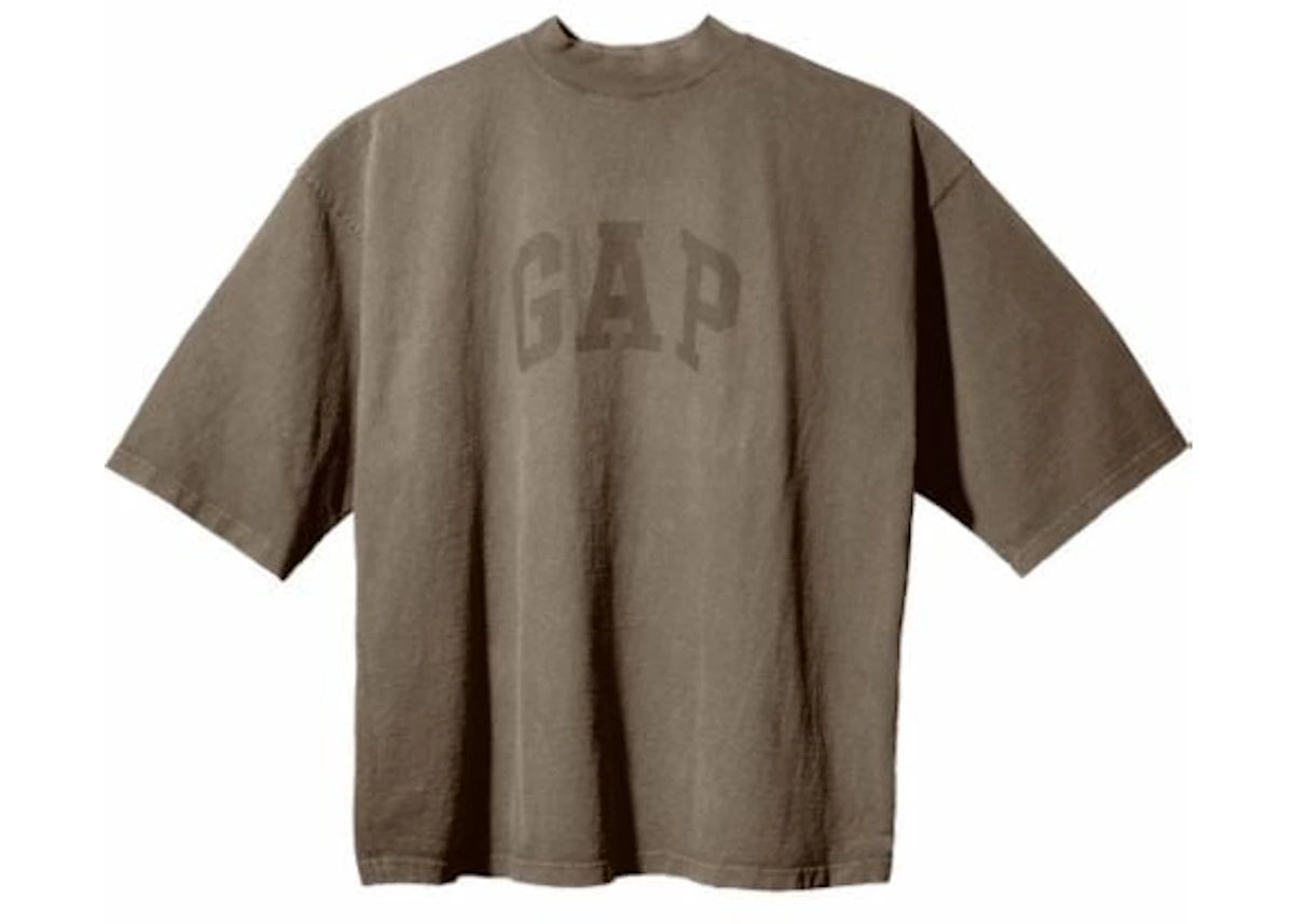 Yeezy Gap Engineered by Balenciaga Taubengraues 3/4-Ärmel-T-Shirt Beige - vue 360