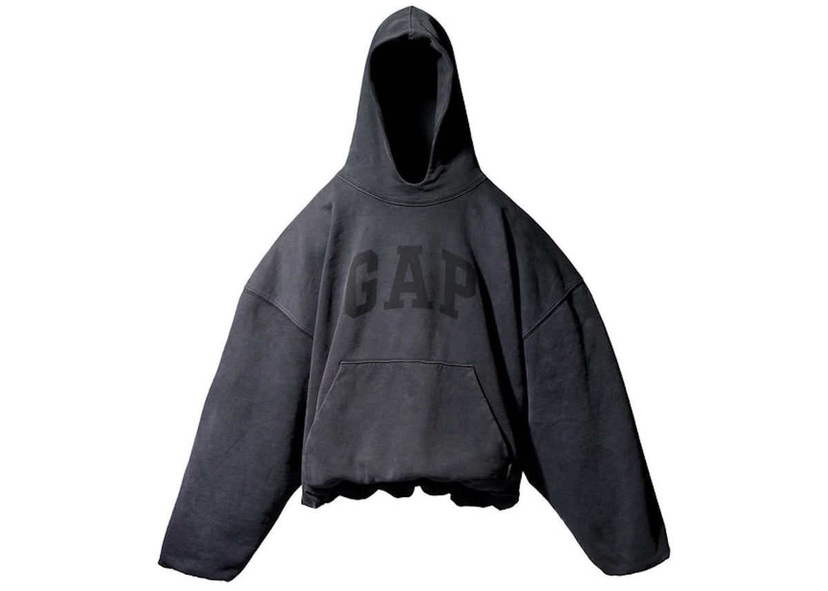 Yeezy Gap Engineered by Balenciaga Dove Hoodie Washed Black - vue 360