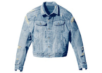 Yeezy Gap Engineered by Balenciaga Wattierte Jeansjacke Blau