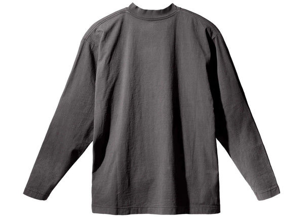 Yeezy Gap Logo Langarm-T-Shirt Dunkelgrau