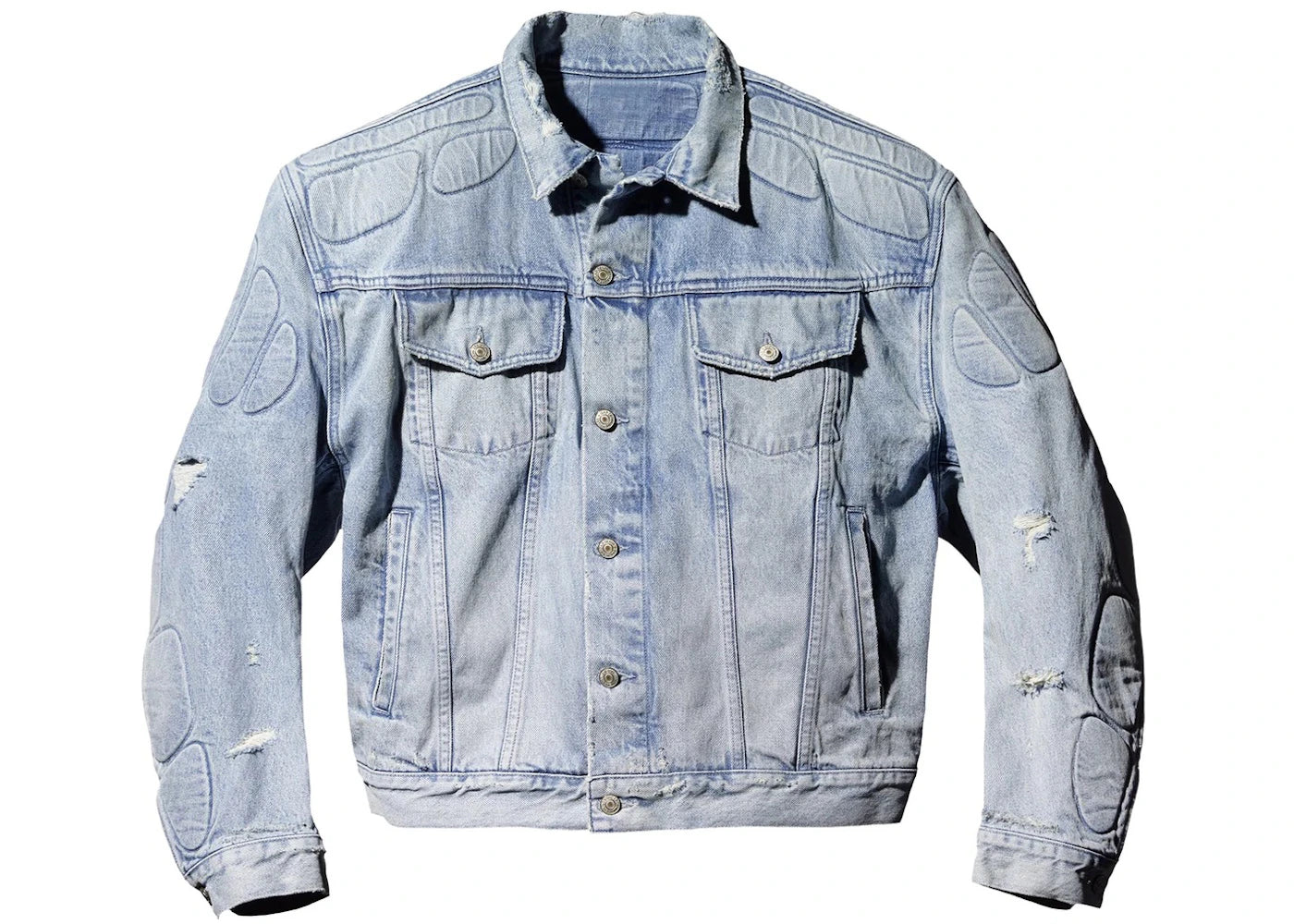 Yeezy Gap Padded Denim Jacket Blue - vue 360