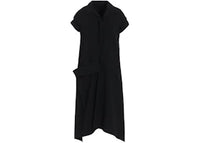 Yohji Yamamoto R Draped Shirt Dress Black