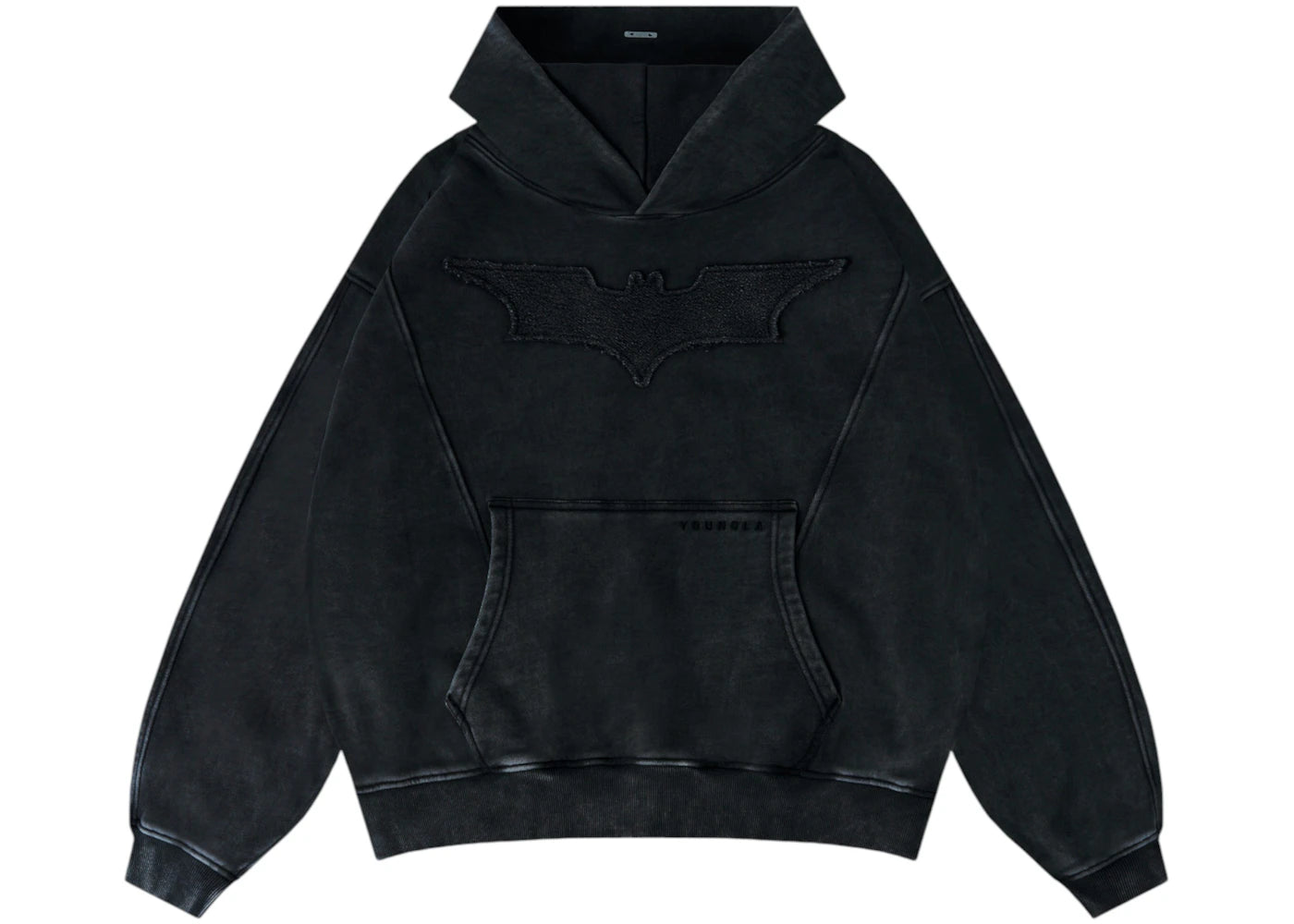 YoungLA x Batman Stealth Hoodie Black Wash - vue 360