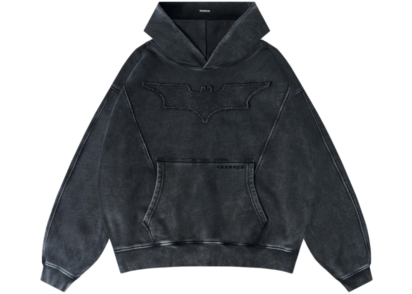 YoungLA x Batman Stealth Hoodie Grey Wash - vue 360