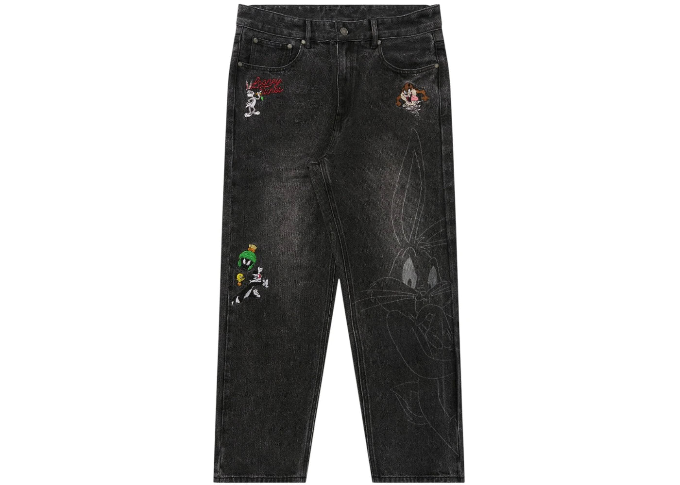 YoungLA x Looney Tunes Denim Jeans Black Wash - vue secondaire A