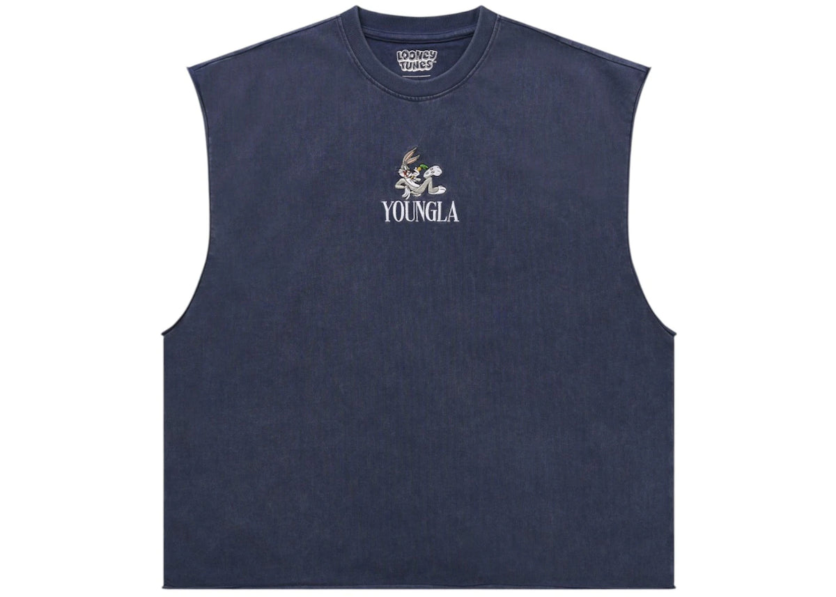 YoungLA x Looney Tunes Embroidered Cut-Off Tank Top Bunny - vue 360
