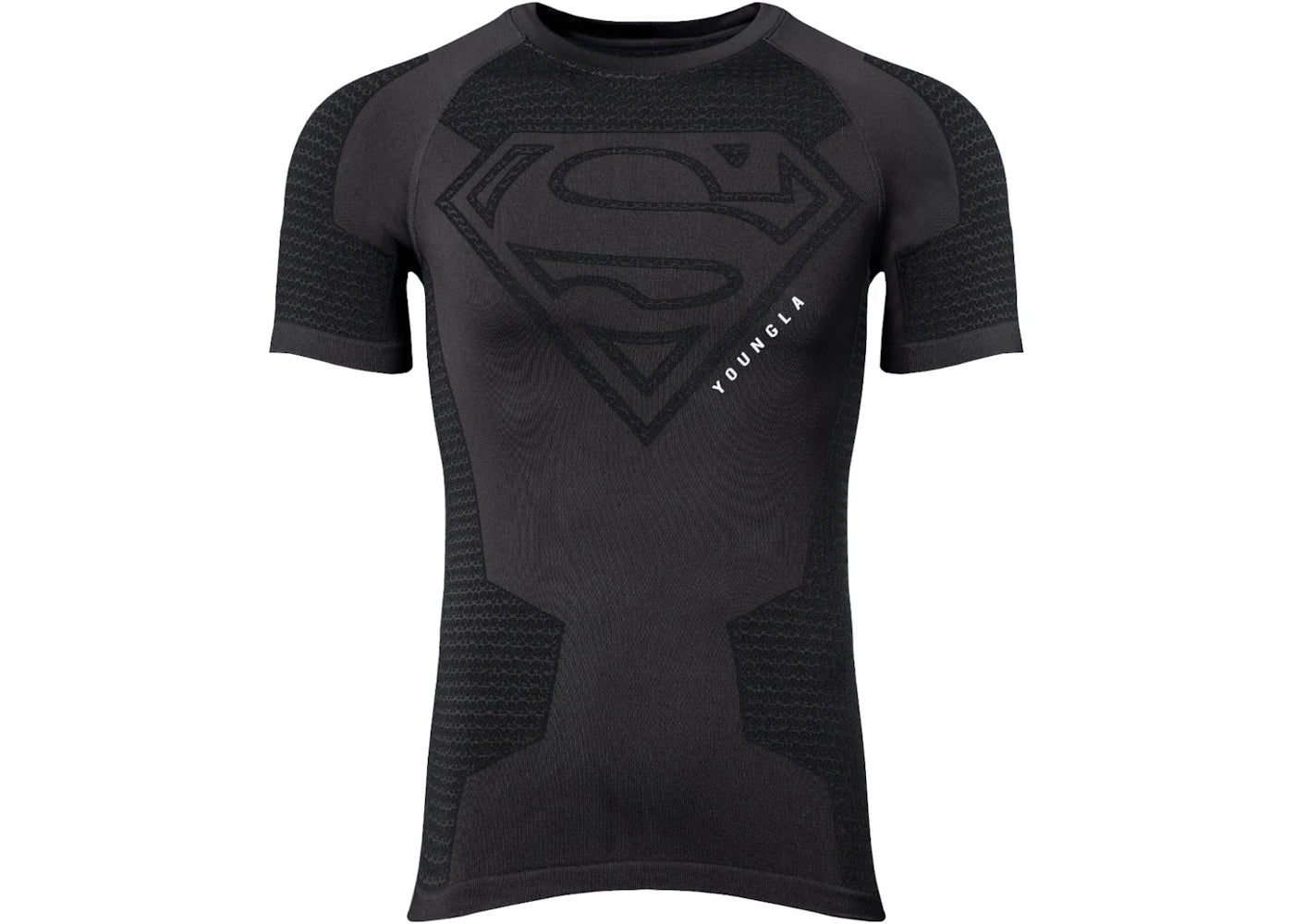 YoungLA x Superman Compression Tee Charcoal - vue 360