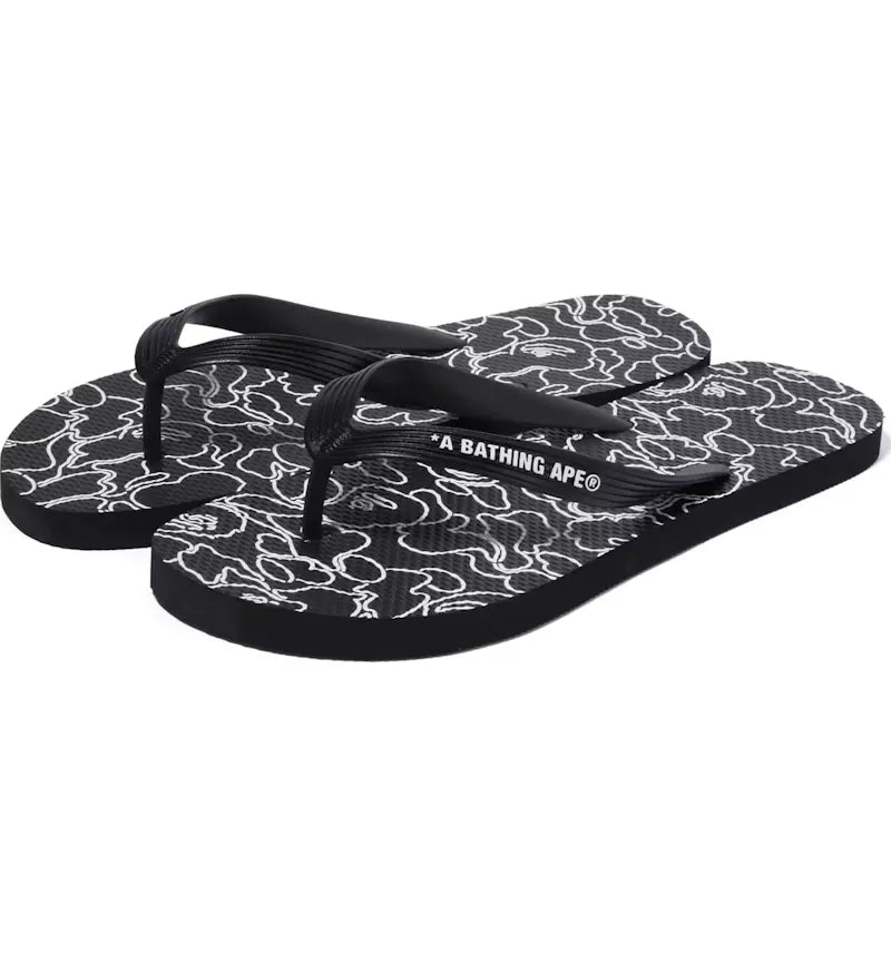 A Bathing Ape ABC Neon Camo Beach Sandal Black - vue 360