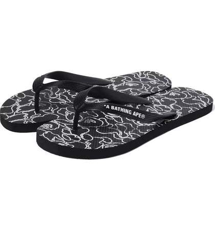 A Bathing Ape ABC Neon Camo Beach Sandal Black - authentic BAPE sneakers