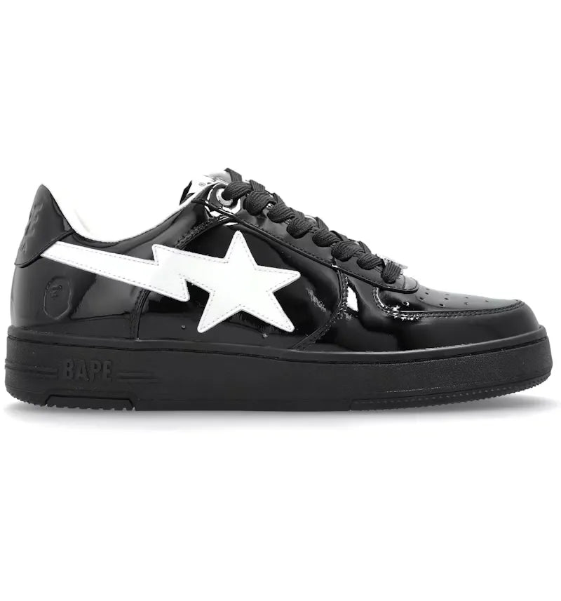 A Bathing Ape Bape Sta #1 Black White Patent Leather - vue 360