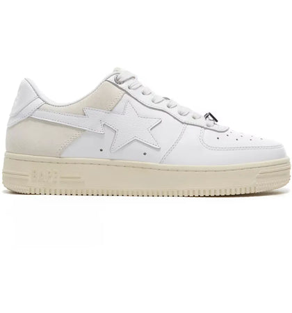 A Bathing Ape Bape Sta Low Suede Heel White - authentic BAPE sneakers