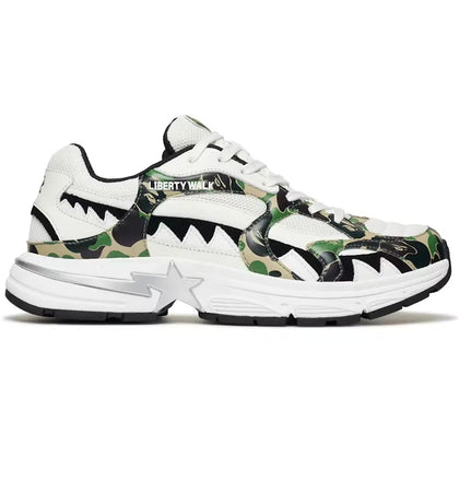 A Bathing Ape Shark Sta LBWK White Green - authentic BAPE sneakers