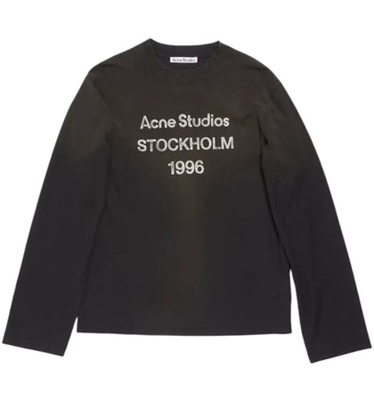 Acne Studios Logo Long Sleeve T-shirt Faded Black - authentic Acne Studios apparel