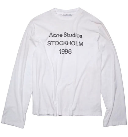 Acne Studios Logo Long Sleeve Tee Dusty White - authentic Acne Studios product