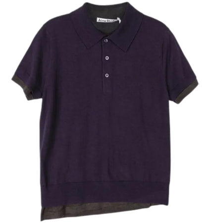 Acne Studios Polo Knit Shirt Purple Brown - authentic Acne Studios apparel