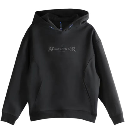 ADER error Logo Loose Hoodie Black - authentic ADER error apparel