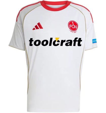 adidas 1. FC Nurnberg 25/26 Away Jersey White Team Light Grey - authentic adidas apparel