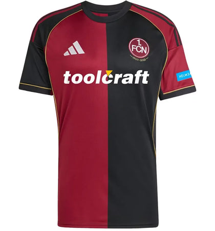 adidas 1. FC Nurnberg 25/26 Home Jersey Team Coll Burgundy 2 Black - authentic adidas apparel