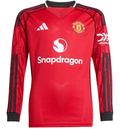 adidas 25/26 Long Sleeve Home Jersey Mufc Red - authentic adidas apparel