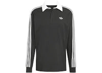 adidas 3-Stripes Rugby Longsleeve Polo Black