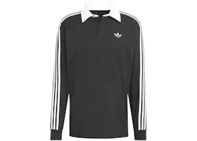 adidas 3-Stripes Rugby Longsleeve Polo Black