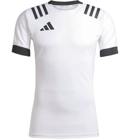 adidas 3-Stripes Fitted Jersey White/Black - authentic adidas apparel