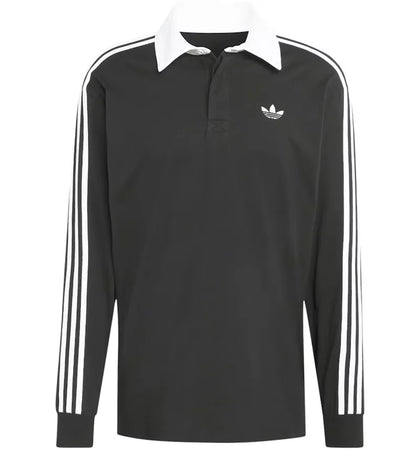 adidas 3-Stripes Rugby Longsleeve Polo Black - authentic adidas product