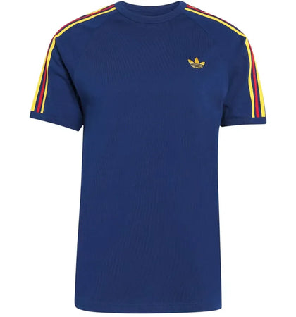 adidas 3-Stripes T-Shirt Dark Blue Crew Yellow Power Blue - authentic adidas apparel