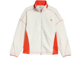 adidas Adams Blvd Fleece Jacket Off White Preloved Red