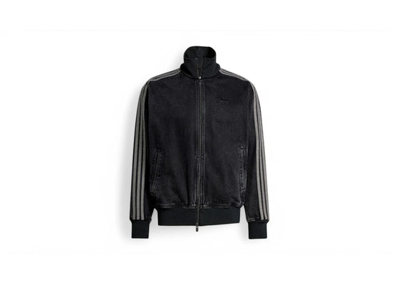 adidas Adicolor Denim Firebird Track Top True Black Denim sneakers - authentic adidas shoes