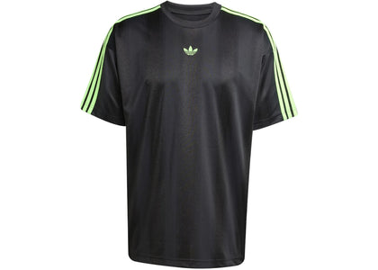 adidas Adicolor Jacquard Jersey Black Signal Green - authentic adidas apparel