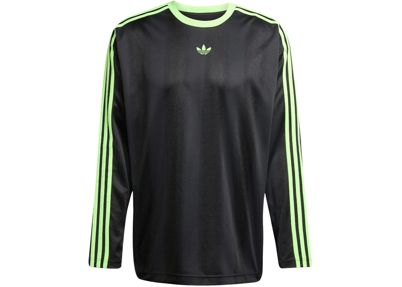 adidas Adicolor Jacquard Long-Sleeve Jersey Black Signal Green - vue 360