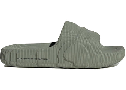 adidas Adilette 22 Slides Silver Green (Women's) - authentic adidas sneakers