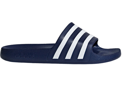 adidas Adilette Aqua Slides Dark Blue Cloud White - authentic adidas sneakers