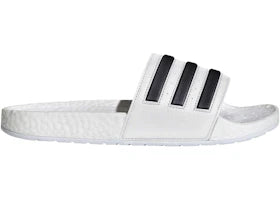 adidas Adilette Boost Slides White Black Stripes