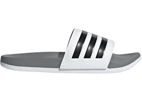 adidas Adilette Comfort Slides Cloud White Core Black Grey Three - vue 360