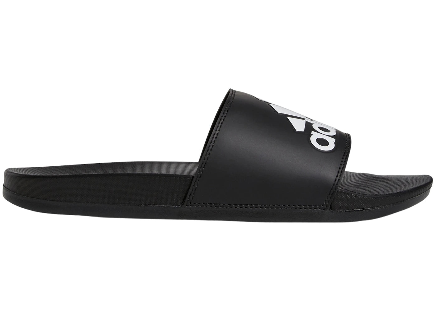 adidas Adilette Comfort Slides Core Black Cloud White Logo - vue 360