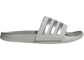 adidas Adilette Comfort Slides Grey Silver Metallic - authentic adidas sneakers