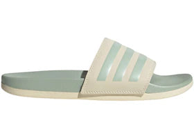 adidas Adilette Comfort Slides Wonder White Linen Green Met. (Women's) - authentic adidas sneakers