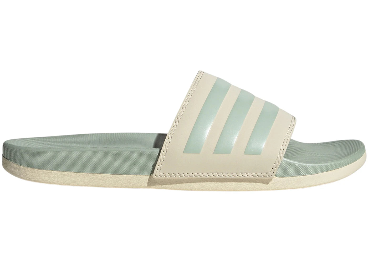 adidas Adilette Comfort Slides Wonder White Linen Green Met. (Women's) - vue secondaire A